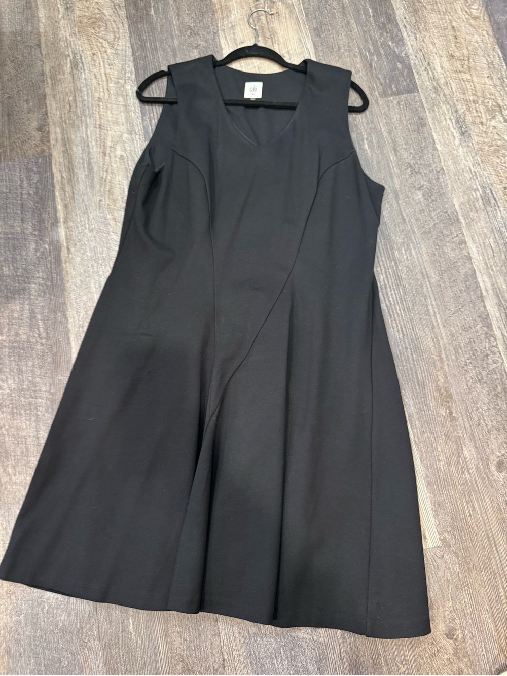 CAbi Black Sleeveless Fit-and-Flare Dress